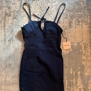 Superdown Navy Denim Dress